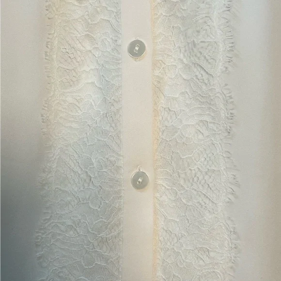 Diane van Fulstberger Elegant Cream Lace Blouse - Picture 2 of 8